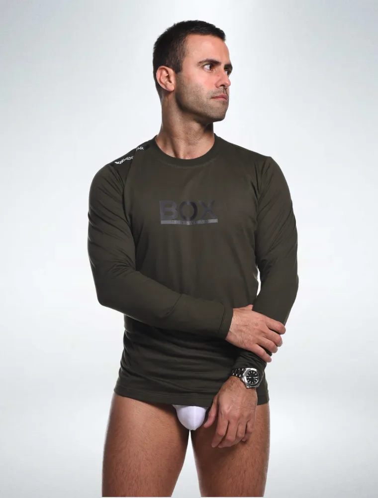 Mens Long Sleeve T-Shirt: Dynamic Fit - Military Green