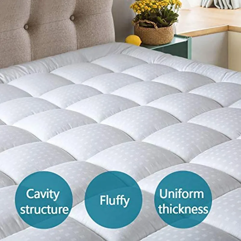 MEROUS Queen Size Mattress Pad Pillow Top Quilted Mattress Cover Mattress Protector Cotton 8-21 Deep Pocket Cooling Mattress Topper