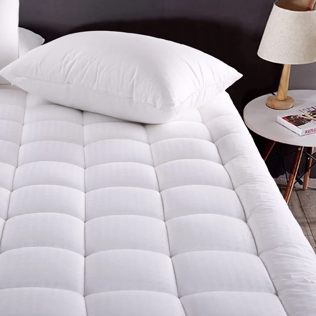 MEROUS Queen Size Mattress Pad Pillow Top Quilted Mattress Cover Mattress Protector Cotton 8-21 Deep Pocket Cooling Mattress Topper