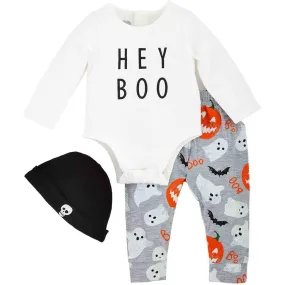 Mud Pie Hey Boo Glow-In-The-Dark Crawler Three-Piece Set