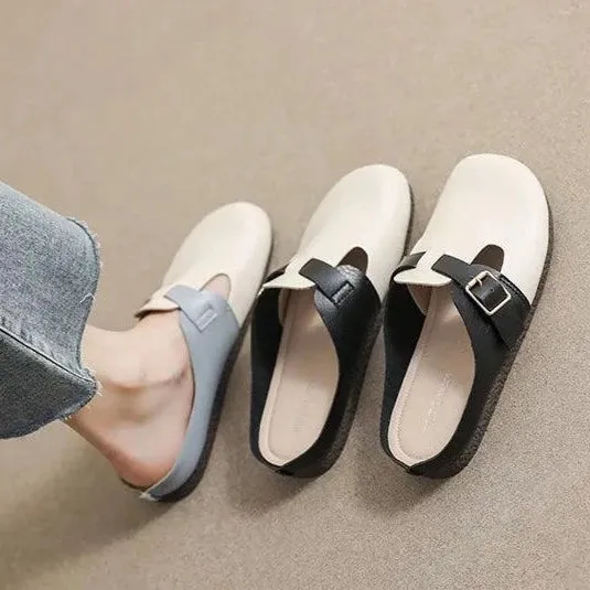 Outdoor Slippers W959-2: Women's Casual Flat Mule Shoes