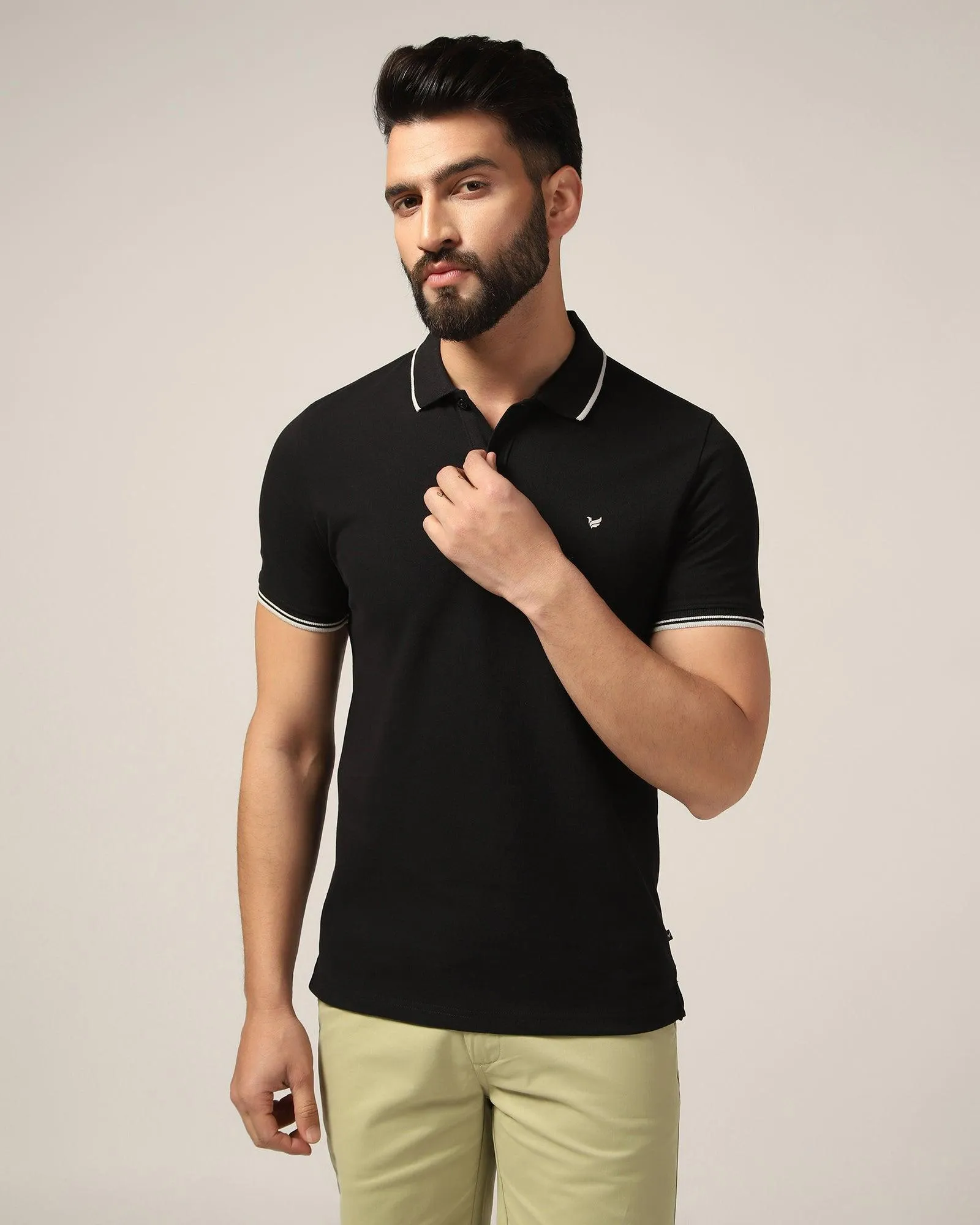 Polo Black Solid T-Shirt - Posh