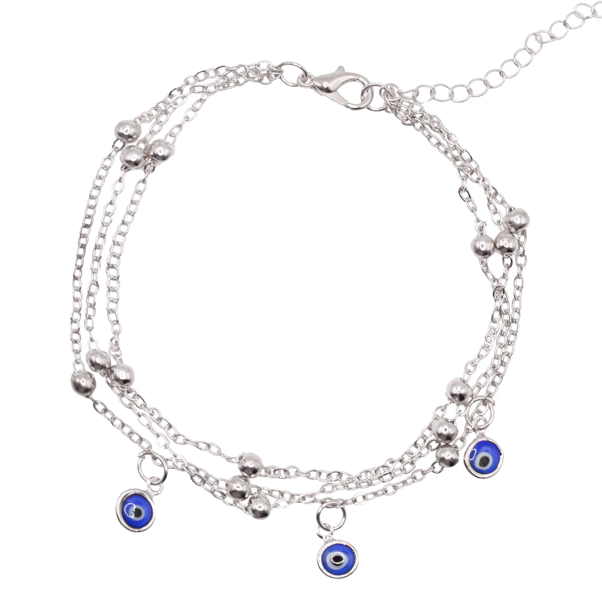 Sevda Evil Eye Chain Anklet | 925 Silver Plated