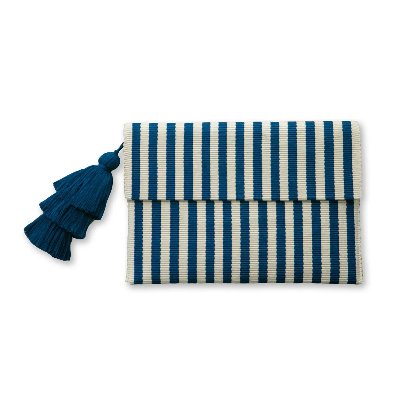 Striped Classic Tassel Clutch