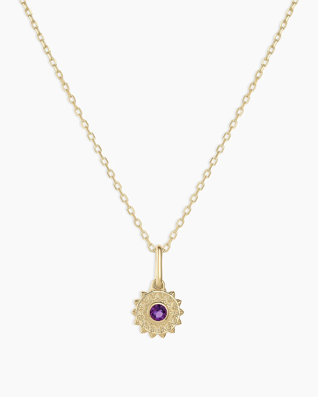 Sun Birthstone Charm Necklace