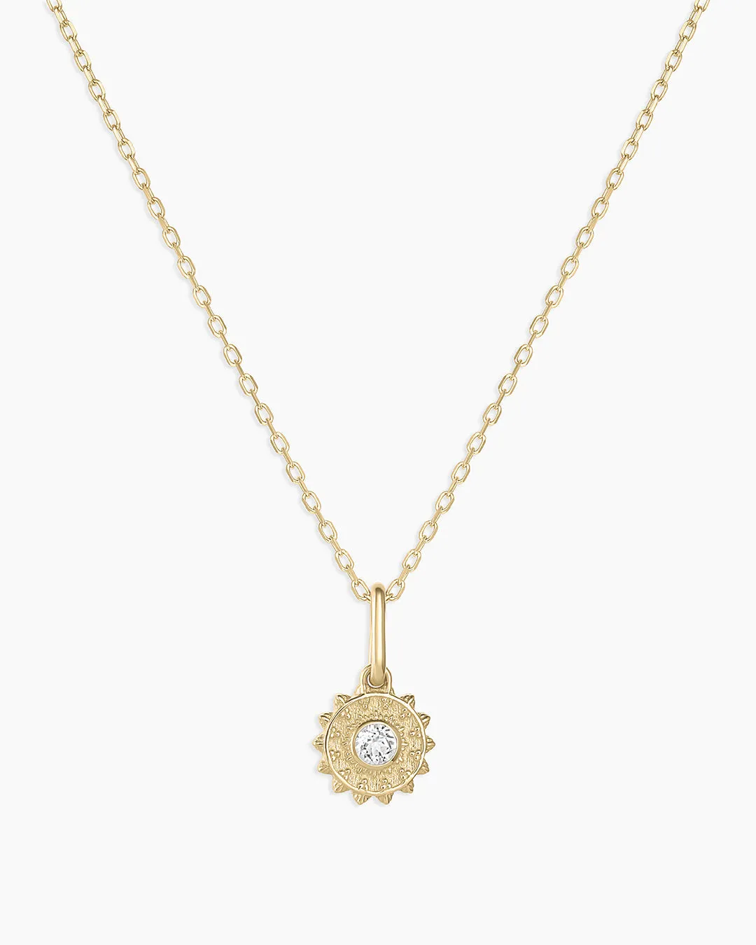 Sun Birthstone Charm Necklace