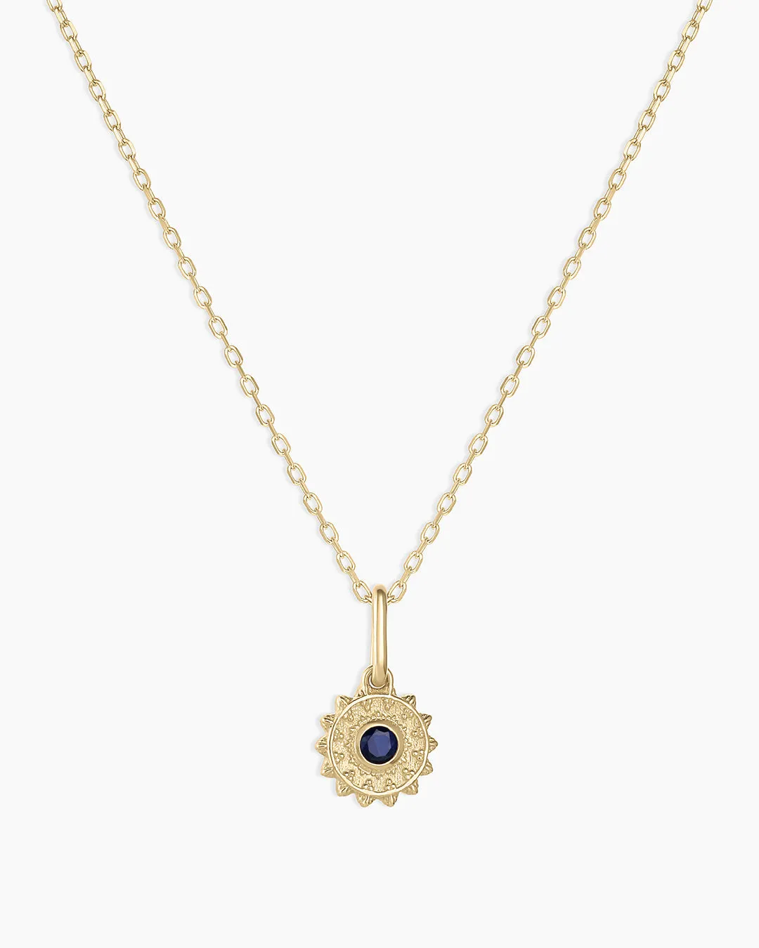 Sun Birthstone Charm Necklace