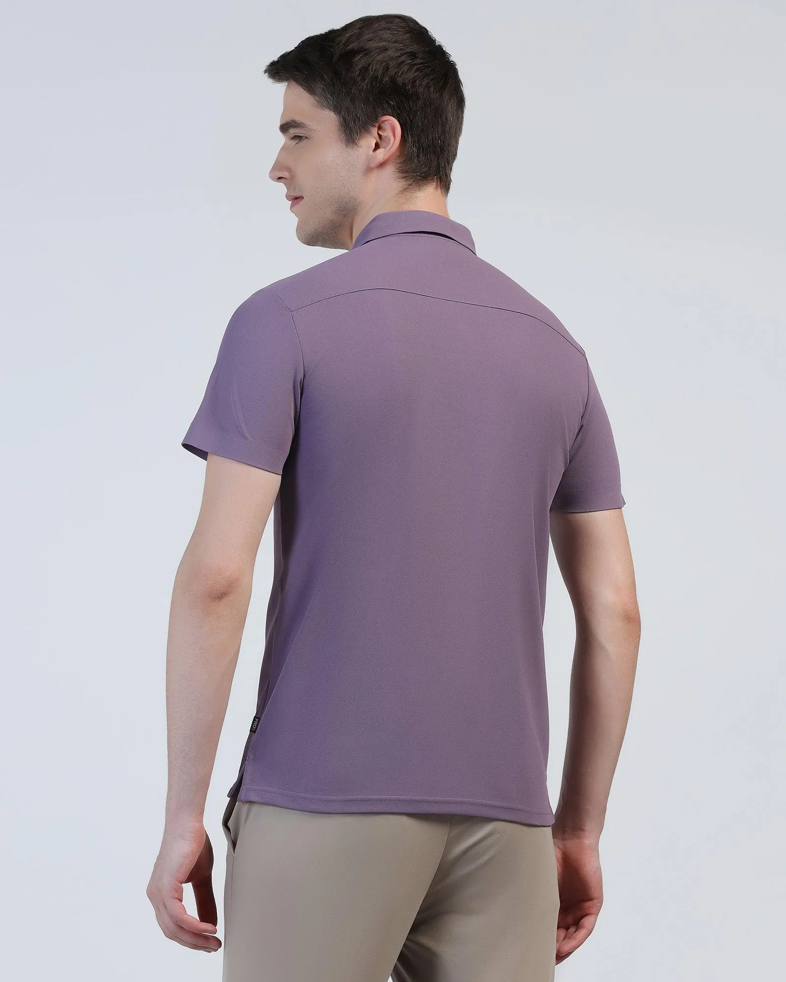 TechPro Polo Mulled Grape Solid T-Shirt - Carol