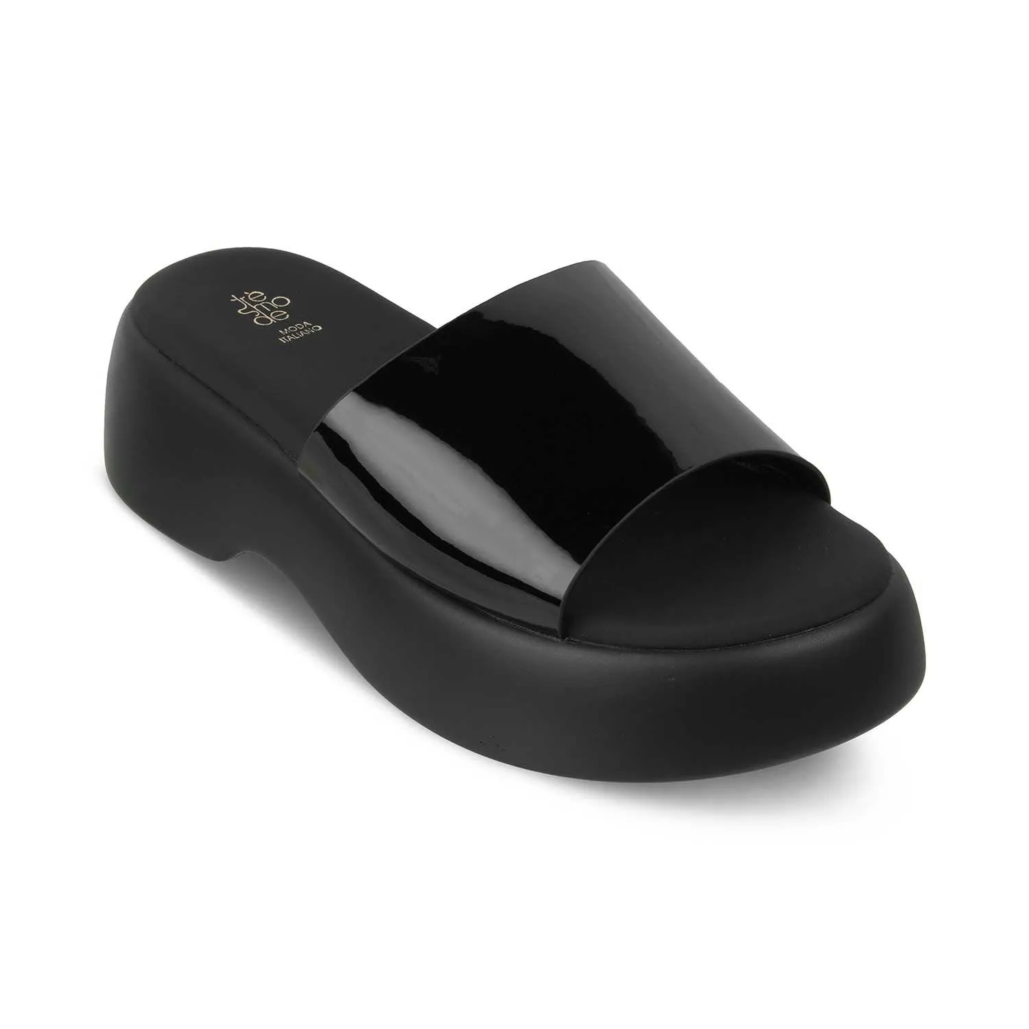 The Lory Black Women's Casual Wedge Sandals Tresmode