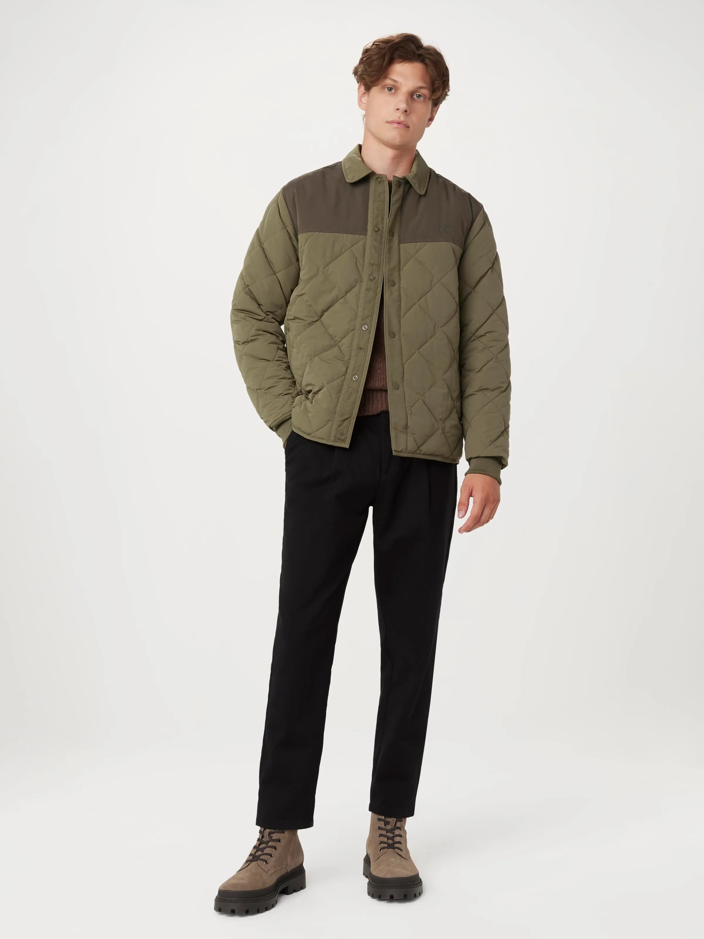 The Skyline Collared Jacket in Green