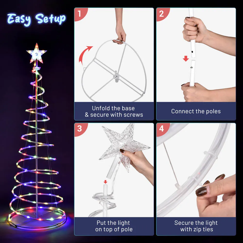 TheLAShop 5ft LED Spiral Christmas Tree USB Powered