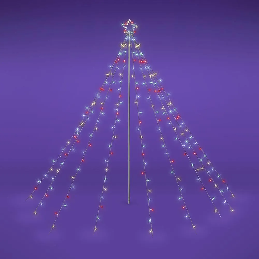 TheLAShop Christmas Tree Light with Pole & Star 9 Strings