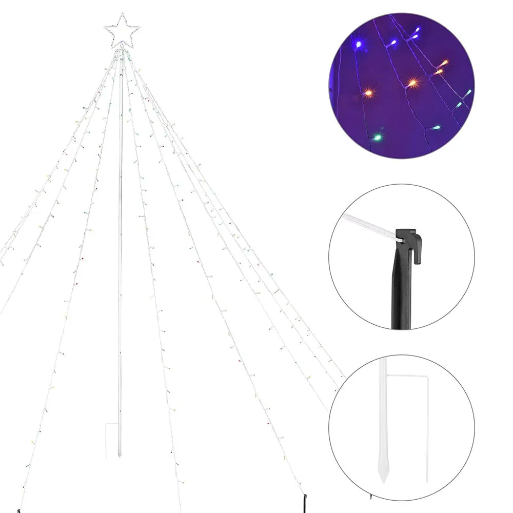 TheLAShop Christmas Tree Light with Pole & Star 9 Strings