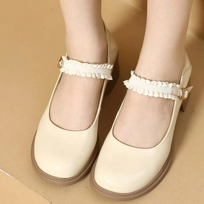 TL229 Women's Casual Shoes: Patent Leather with Thick Soles and High Heels