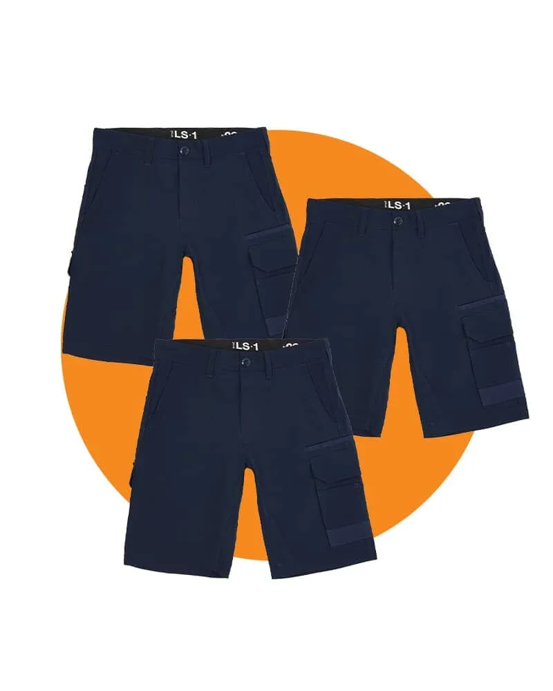 Tradies LS-1 Lightweight Cargo Short Value Pack - Navy