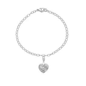 Wave Heart Starter Charm Bracelet