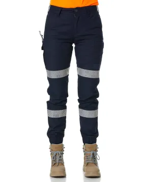 WP-4WT Womens Taped Stretch Cuffed Pants - Navy