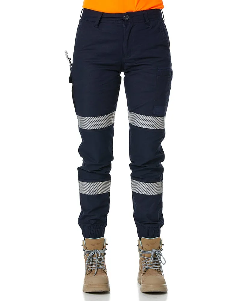 WP-4WT Womens Taped Stretch Cuffed Pants - Navy