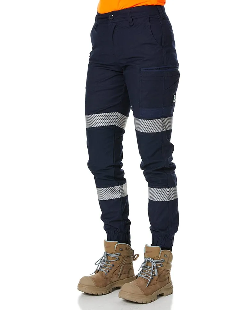 WP-4WT Womens Taped Stretch Cuffed Pants - Navy